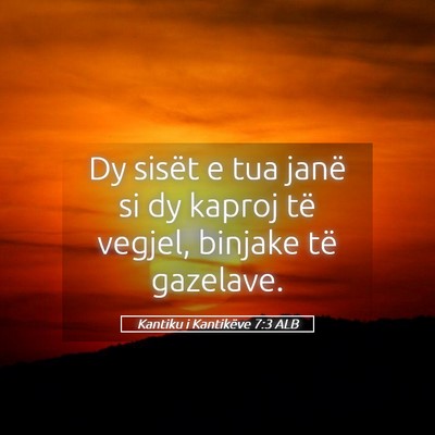 Picture 05 - Kantiku i Kantikëve 7:3 ALB - Dy sisët e tua janë si dy kaproj të vegjel, - Bible Verse Picture