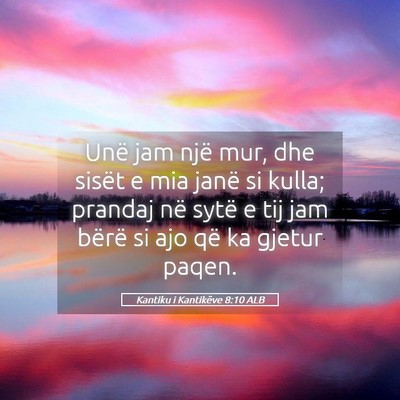 Picture 05 - Kantiku i Kantikëve 8:10 ALB - Unë jam një mur, dhe sisët e mia janë si - Bible Verse Picture