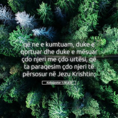 Picture 05 - Kolosianëve 1:28 ALB - që ne e kumtuam, duke e qortuar dhe duke e - Bible Verse Picture
