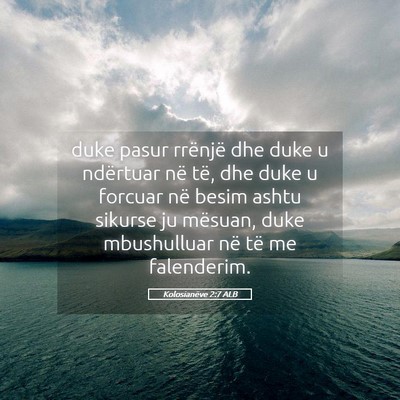 Picture 05 - Kolosianëve 2:7 ALB - duke pasur rrënjë dhe duke u ndërtuar në të, - Bible Verse Picture