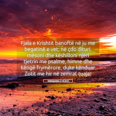 Picture 05 - Kolosianëve 3:16 ALB - Fjala e Krishtit banoftë në ju me begatinë e - Bible Verse Picture