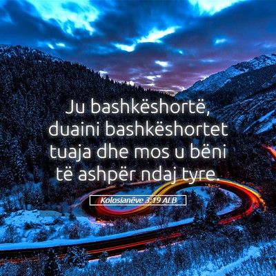 Picture 05 - Kolosianëve 3:19 ALB - Ju bashkëshortë, duaini bashkëshortet tuaja - Bible Verse Picture