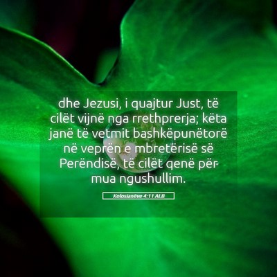 Picture 05 - Kolosianëve 4:11 ALB - dhe Jezusi, i quajtur Just, të cilët vijnë nga - Bible Verse Picture