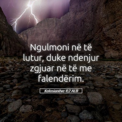 Picture 05 - Kolosianëve 4:2 ALB - Ngulmoni në të lutur, duke ndenjur zgjuar në - Bible Verse Picture