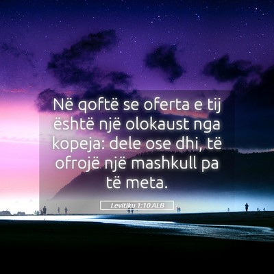 Picture 05 - Levitiku 1:10 ALB - Në qoftë se oferta e tij është një olokaust - Bible Verse Picture