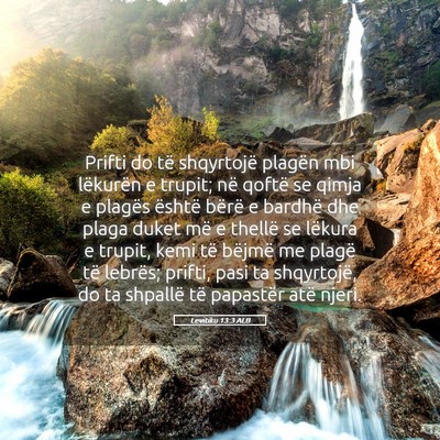 Picture 05 - Levitiku 13:3 ALB - Prifti do të shqyrtojë plagën mbi lëkurën e - Bible Verse Picture