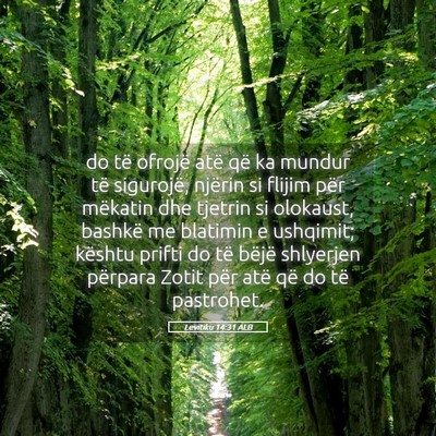 Picture 05 - Levitiku 14:31 ALB - do të ofrojë atë që ka mundur të sigurojë, - Bible Verse Picture
