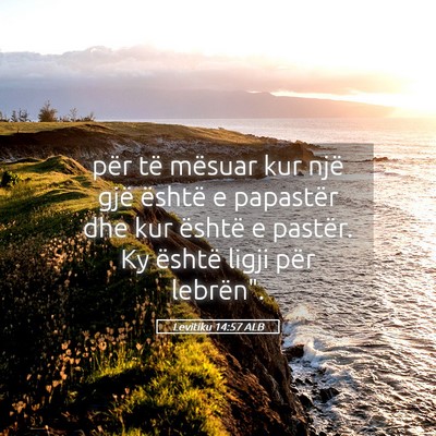 Picture 05 - Levitiku 14:57 ALB - për të mësuar kur një gjë është e - Bible Verse Picture