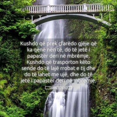 Picture 05 - Levitiku 15:10 ALB - Kushdo që prek çfarëdo gjëje që ka qenë - Bible Verse Picture