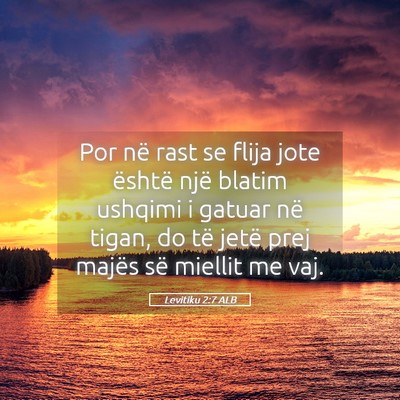 Picture 05 - Levitiku 2:7 ALB - Por në rast se flija jote është një blatim - Bible Verse Picture