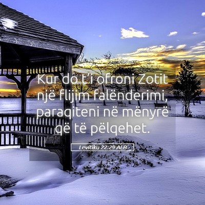 Picture 05 - Levitiku 22:29 ALB - Kur do t’i ofroni Zotit një flijim - Bible Verse Picture