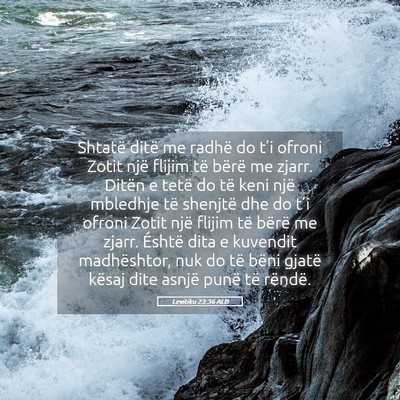 Picture 05 - Levitiku 23:36 ALB - Shtatë ditë me radhë do t’i ofroni Zotit - Bible Verse Picture