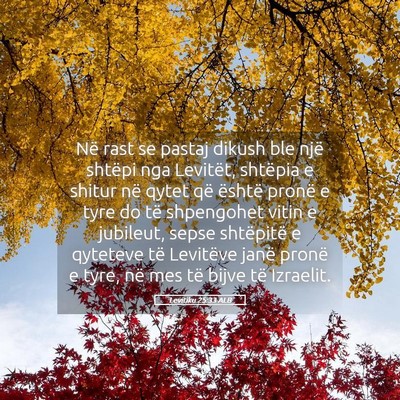 Picture 05 - Levitiku 25:33 ALB - Në rast se pastaj dikush ble një shtëpi nga - Bible Verse Picture