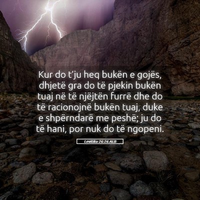 Picture 05 - Levitiku 26:26 ALB - Kur do t’ju heq bukën e gojës, dhjetë gra do - Bible Verse Picture