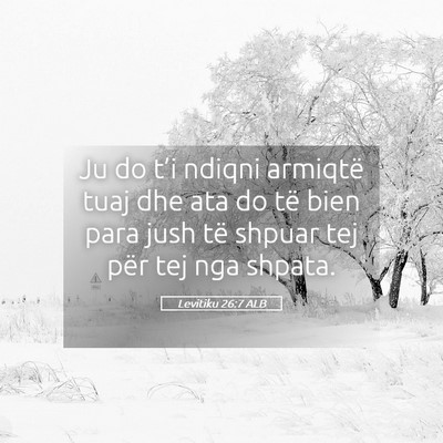 Picture 05 - Levitiku 26:7 ALB - Ju do t’i ndiqni armiqtë tuaj dhe ata do të - Bible Verse Picture
