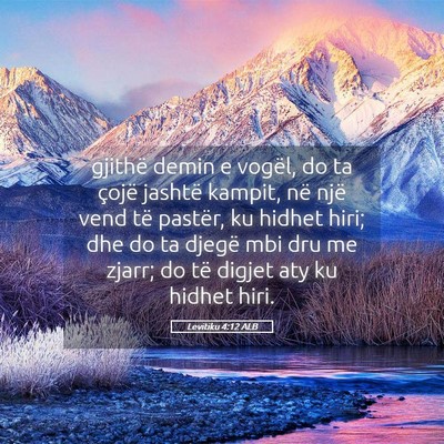 Picture 05 - Levitiku 4:12 ALB - gjithë demin e vogël, do ta çojë jashtë - Bible Verse Picture