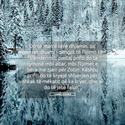 Picture 05 - Levitiku 4:35 ALB - Do të marrë tërë dhjamin, siç merret dhjami - Bible Verse Picture