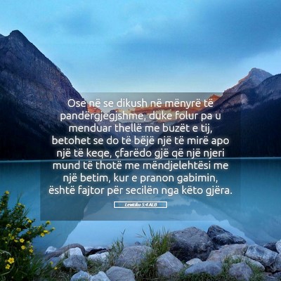 Picture 05 - Levitiku 5:4 ALB - Ose në se dikush në mënyrë të - Bible Verse Picture