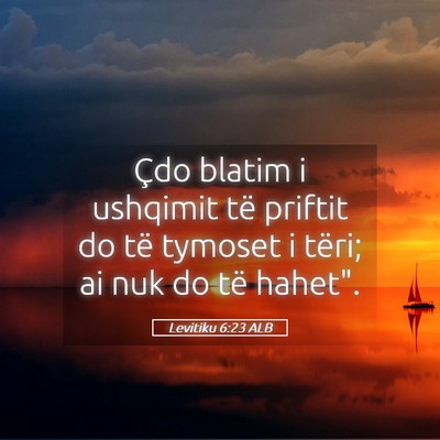 Picture 05 - Levitiku 6:23 ALB - Çdo blatim i ushqimit të priftit do të tymoset - Bible Verse Picture