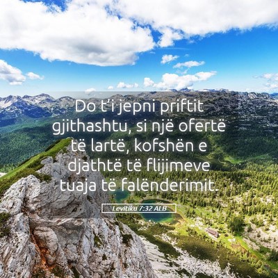 Picture 05 - Levitiku 7:32 ALB - Do t’i jepni priftit gjithashtu, si një - Bible Verse Picture