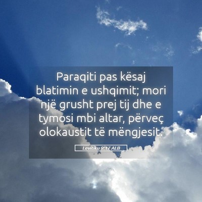 Picture 05 - Levitiku 9:17 ALB - Paraqiti pas kësaj blatimin e ushqimit; mori - Bible Verse Picture
