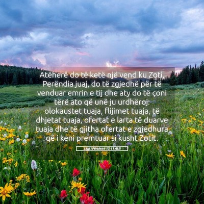 Picture 05 - Ligji i Përtërirë 12:11 ALB - Atëherë do të ketë një vend ku Zoti, - Bible Verse Picture