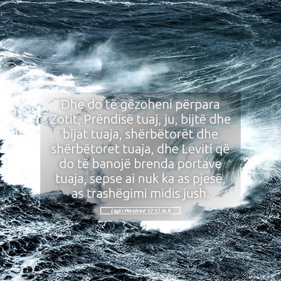 Picture 05 - Ligji i Përtërirë 12:12 ALB - Dhe do të gëzoheni përpara Zotit, Prëndisë - Bible Verse Picture