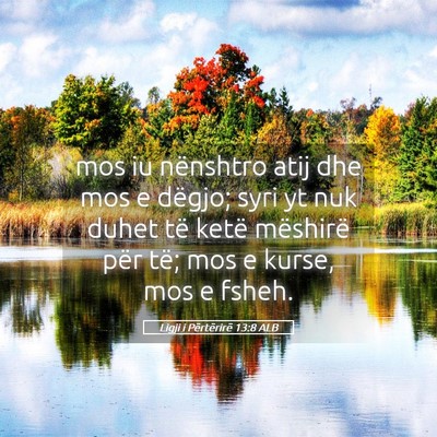 Picture 05 - Ligji i Përtërirë 13:8 ALB - mos iu nënshtro atij dhe mos e dëgjo; syri yt - Bible Verse Picture