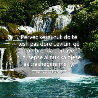Picture 05 - Ligji i Përtërirë 14:27 ALB - Përveç kësaj nuk do të lesh pas dore Levitin, - Bible Verse Picture