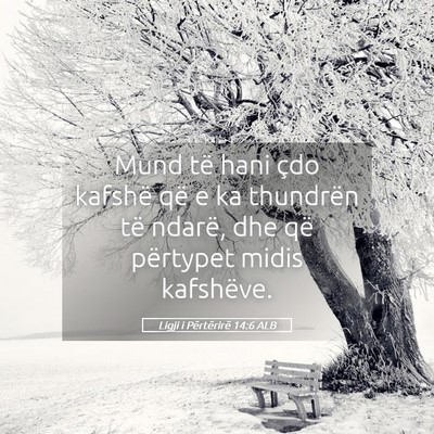 Picture 05 - Ligji i Përtërirë 14:6 ALB - Mund të hani çdo kafshë që e ka thundrën të - Bible Verse Picture
