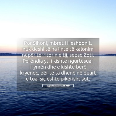 Picture 05 - Ligji i Përtërirë 2:30 ALB - Por Sihoni, mbret i Heshbonit, nuk deshi të na - Bible Verse Picture