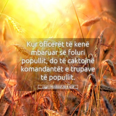 Picture 05 - Ligji i Përtërirë 20:9 ALB - Kur oficerët të kenë mbaruar së foluri - Bible Verse Picture