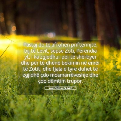 Picture 05 - Ligji i Përtërirë 21:5 ALB - Pastaj do të afrohen priftërinjtë, bij të - Bible Verse Picture