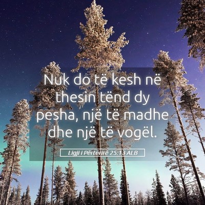 Picture 05 - Ligji i Përtërirë 25:13 ALB - Nuk do të kesh në thesin tënd dy pesha, një - Bible Verse Picture