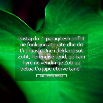 Picture 05 - Ligji i Përtërirë 26:3 ALB - Pastaj do t’i paraqitesh priftit në funksion - Bible Verse Picture