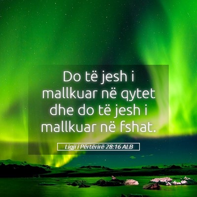 Picture 05 - Ligji i Përtërirë 28:16 ALB - Do të jesh i mallkuar në qytet dhe do të jesh - Bible Verse Picture