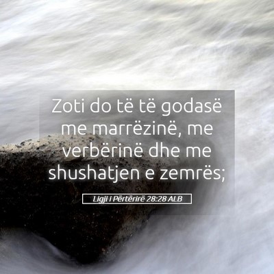 Picture 05 - Ligji i Përtërirë 28:28 ALB - Zoti do të të godasë me marrëzinë, me - Bible Verse Picture