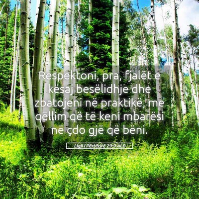Picture 05 - Ligji i Përtërirë 29:9 ALB - Respektoni, pra, fjalët e kësaj besëlidhje dhe - Bible Verse Picture