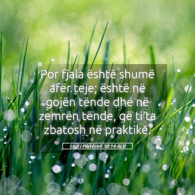 Picture 05 - Ligji i Përtërirë 30:14 ALB - Por fjala është shumë afër teje; është në - Bible Verse Picture