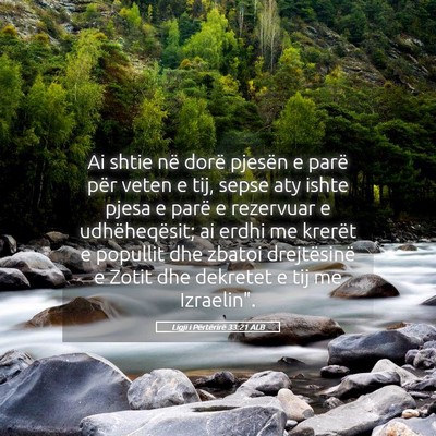 Picture 05 - Ligji i Përtërirë 33:21 ALB - Ai shtie në dorë pjesën e parë për veten e - Bible Verse Picture