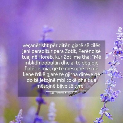 Picture 05 - Ligji i Përtërirë 4:10 ALB - veçanërisht për ditën gjatë së cilës jeni - Bible Verse Picture