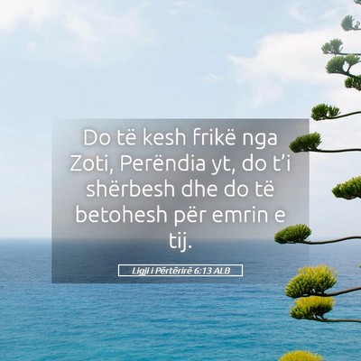 Picture 05 - Ligji i Përtërirë 6:13 ALB - Do të kesh frikë nga Zoti, Perëndia yt, do - Bible Verse Picture