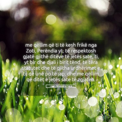 Picture 05 - Ligji i Përtërirë 6:2 ALB - me qëllim që ti të kesh frikë nga Zoti, - Bible Verse Picture
