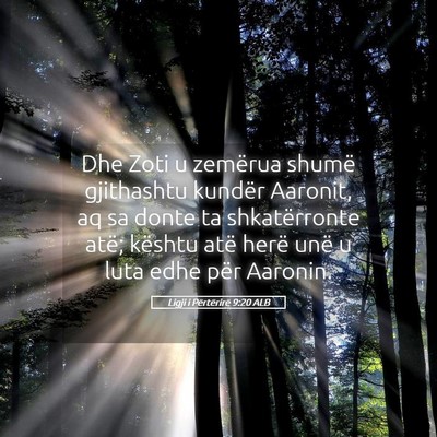 Picture 05 - Ligji i Përtërirë 9:20 ALB - Dhe Zoti u zemërua shumë gjithashtu kundër - Bible Verse Picture