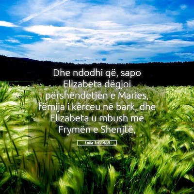 Picture 05 - Luka 1:41 ALB - Dhe ndodhi që, sapo Elizabeta dëgjoi - Bible Verse Picture