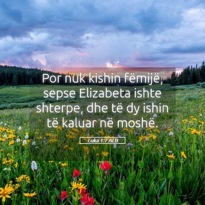 Picture 05 - Luka 1:7 ALB - Por nuk kishin fëmijë, sepse Elizabeta ishte - Bible Verse Picture