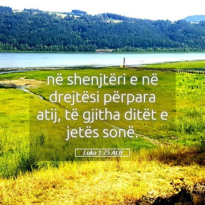 Picture 05 - Luka 1:75 ALB - në shenjtëri e në drejtësi përpara atij, të - Bible Verse Picture