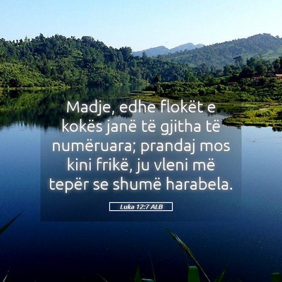 Picture 05 - Luka 12:7 ALB - Madje, edhe flokët e kokës janë të gjitha të - Bible Verse Picture