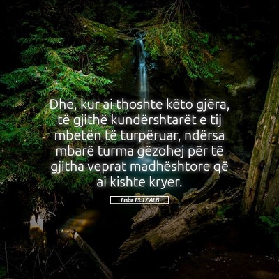 Picture 05 - Luka 13:17 ALB - Dhe, kur ai thoshte këto gjëra, të gjithë - Bible Verse Picture