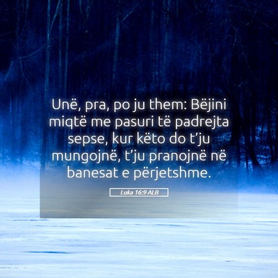 Picture 05 - Luka 16:9 ALB - Unë, pra, po ju them: Bëjini miqtë me pasuri - Bible Verse Picture